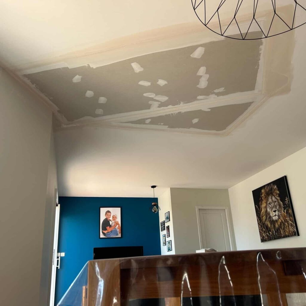 Réfection de plafond après un dégât des eaux en cours de travaux